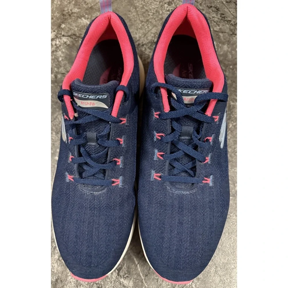 Skechers Navy and Pink Air Cooled Sneakers - Picture 4 of 12